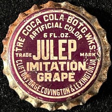 BOUCHON DE BOUTEILLE DE SODA EN LIÈGE INUTILISÉ RAISIN JULEP COCA-COLA COKE VIRGINIA VINTAGE VA CROWN