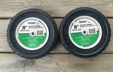 Two 2 ARNOLD Universal Plastic Wheel 8 in x 1.75 in Mower Replacement Wheels