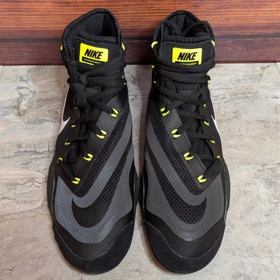 Nike Hypersweep Men\'s 12.5 Black White Volt Wrestling Shoes 717175-017 Nike Hypersweep Wrestling Shoes - Black/White-Volt 717175  main image 2
