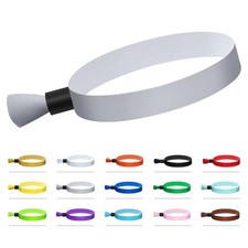 100 Pcs Cloth Wristbands, Disposable Wristbands for Events Gray 