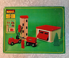 Brio Wooden Train Fire Station Set 33579 1980's Complete Golden Era