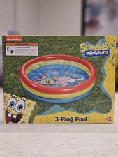 Nickelodeon SpongeBob SquarePants 3-Ring Inflatable Pool 45" Wide For Kids 3 
