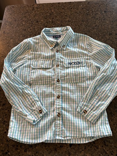 Blue & green check Prodoh Founders Kids Vented Fishing Shirt Size 8