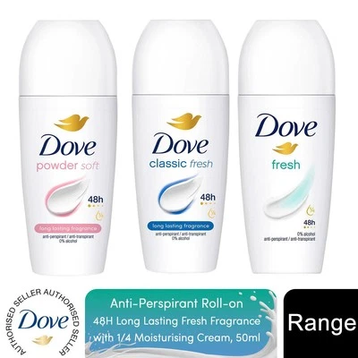 Dove Roll On Anti-Perspirant 48H Sweat & Odour Protection Deodorant, 50ml