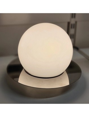 Ikea SIMRISHAMN Table/Wall Lamp Modern Chrome Plated Opal Glass w/E12 Bulb - NEW