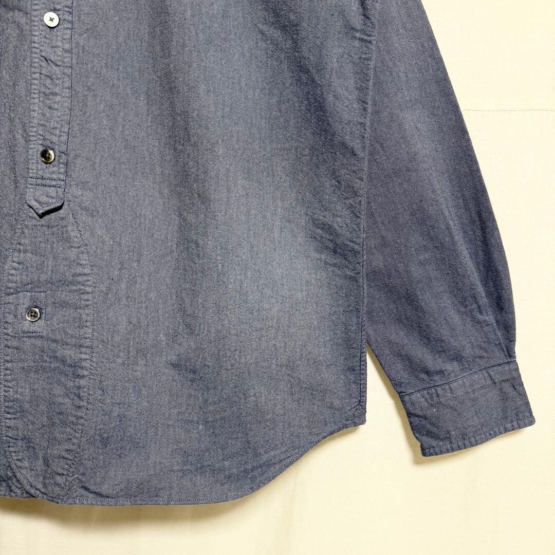 Nigel Cabourn British Officer Shirt Navy Oxford Mens Size 52 Auth image 5