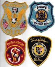 SET Nr. 99: 4 St&uuml;ck US Police Patch CT, DE, OK, 1960er Rarit&auml;t Polizei Abzeichen