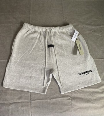 新品【M】Fear of god Drawstring Sweat Short ESSENTIALS Fear of God Men's Light Gray Cotton Sweat Shorts