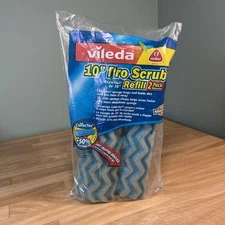 NOS Vileda Roll-O-Matic Grooved Sponge Mop Refill Head 10” O-Cedar Pro Scrub x2