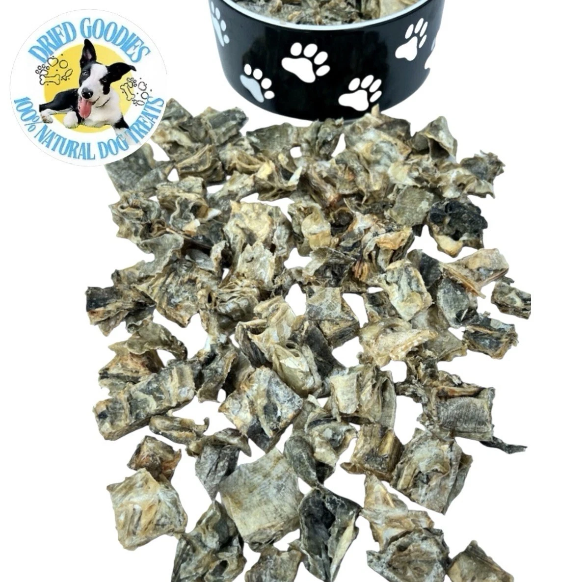 Wild Icelandic Cod Skin Dehydrated Trimmings Organic Dog Treat Chew 500g Box UK