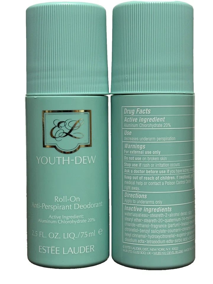 2x DESODORANTE ANTITRANSPIRANTE YOUTH ORVALHO ROLL-ON 2,5 oz/75 ml cada NOVO - Imagem 3 de 4