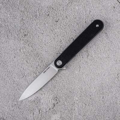 Real Steel Iris Folding Knife 3  12C27 Sandvik Steel Blade Black G10 Handle