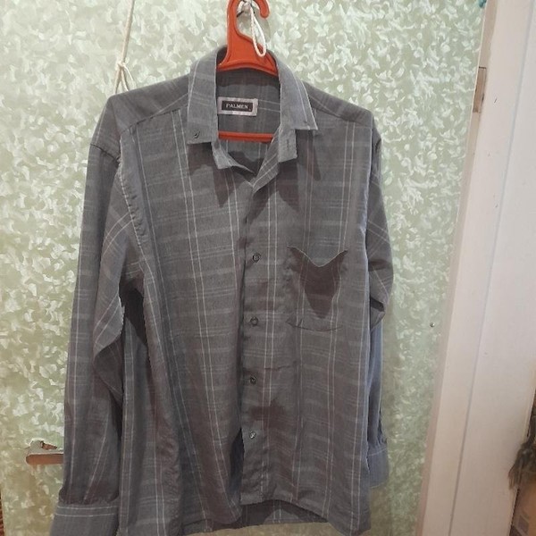 Men Pal Zileri Shirt Grey Cashmere 48