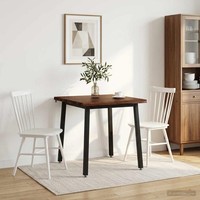 70 X 70 X 75 Cm Massivholz Akazie Dunkelbraun Und Schwarz
