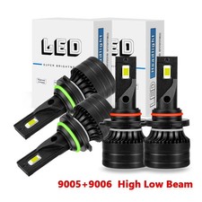 For Chevy C1500 C2500 C3500 1990-1998 4x White Led Headlight Highlow Beam Bulbs
