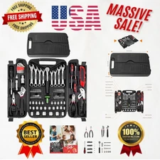 Red 95-Piece Tool Kit for Home and Garage Repair - All Essential Tools Included
