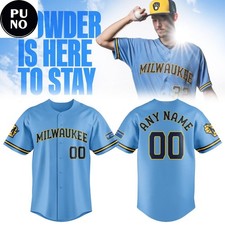 Custom Name - Brewers 2026 Powder Is Here Baseball Jersey - All Size