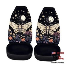 Car Seat Covers Front Seats Only 2 Pack Boho Floral Moon Stars Butterfly Car Seat Covers Front Seats Only 2 Pack Boho Floral Moon Stars Butterfly