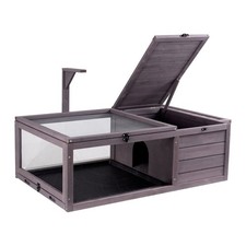 Tortoise Habitat,Wooden Tortoise House Indoor  Outdoor,Tortoise Enclosure wi