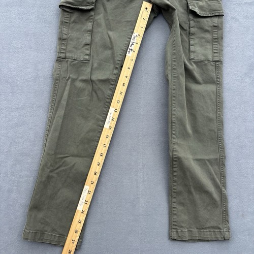 Zara Military Green Cargo Straight Denim Pants Jeans Women's Size 31 - Picture 8 of 17