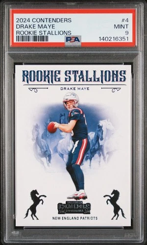 2024 PANINI CONTENDERS ROOKIE STALLIONS #4 DRAKE MAYE ROOKIE RC PSA 9