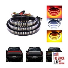 47" Truck Tailgate Light Bar, Triple Row LED Light Strip with Red Brake White
