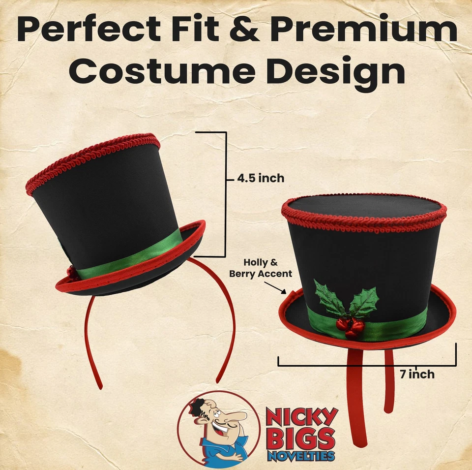 Mini muñeco de nieve villancico sombrero diadema Navidad muérdago acebo bayas disfraz Foto 3 de 4