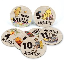 The Winnie Baby Bear Month Milestone Circles, Wooden Discs Stuff for Baby Pho...
