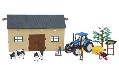JAMARA, Farm-Set mit NEW HOLLAND T5.120 und Kühen, 1/32, JAM460533