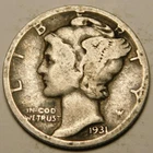 1931 D Mercury Dime VG-F  Actual Coin Pictured- Not Cleaned, Polished or Dipped