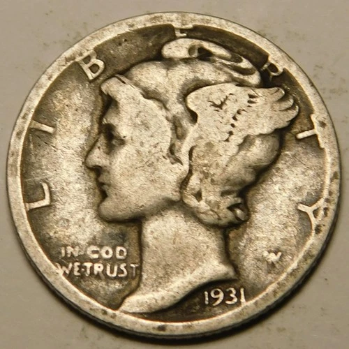 1931 D Mercury Dime VG-F  Actual Coin Pictured- Not Cleaned, Polished or Dipped