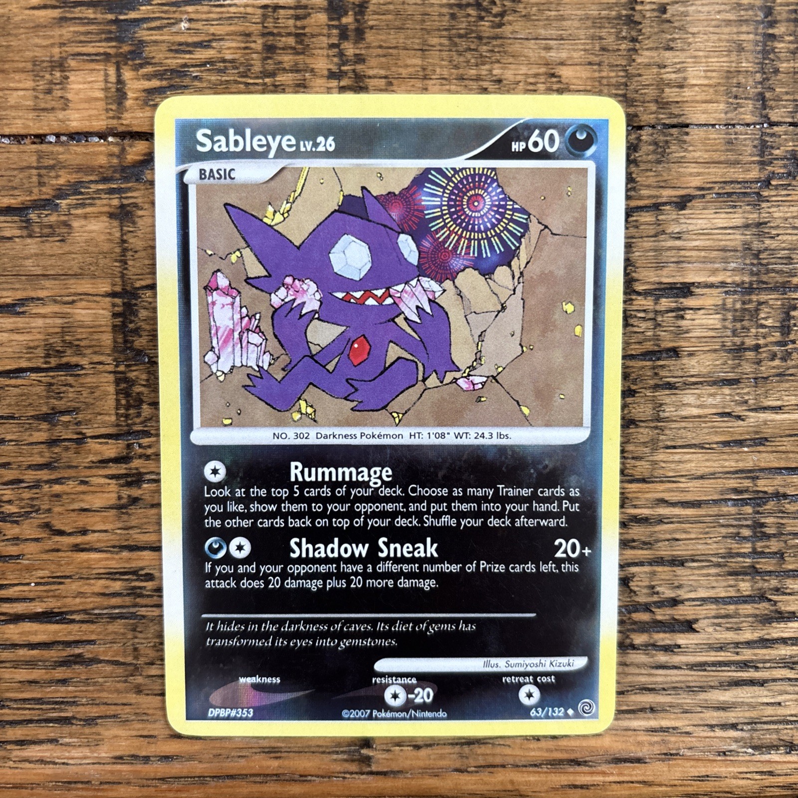 Sableye 63/132 Reverse Holo Raw Pokemon Secret Wonders Card