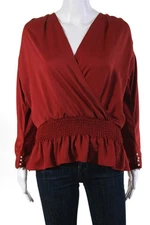 N12H Womens Edwardian Blouse Red Size Small 11471305