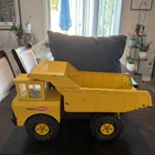 Vintage 1970s Mighty Tonka XMB-975 Yellow Pressed Steel  Metal Dump Truck