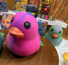 Squeezy Multicolor Duck Squishy Squeeze Toy, Non-Toxic Stress Reliever