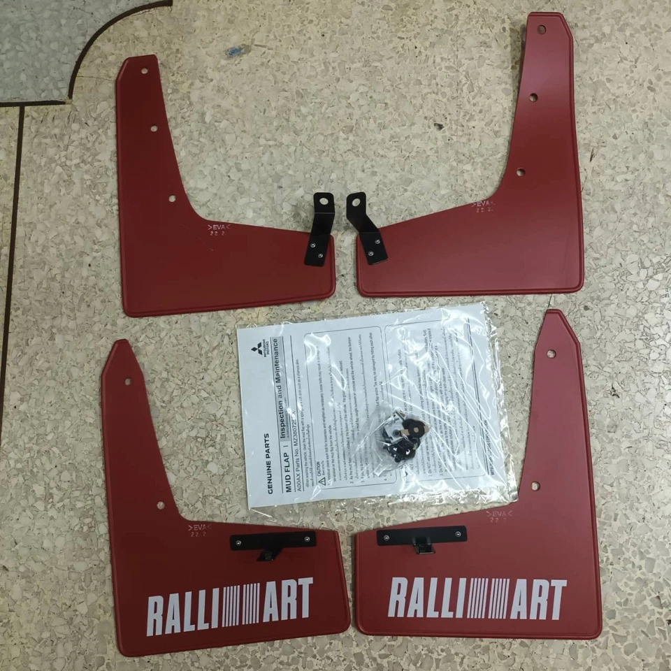 MZ380725EX OEM Front Rear Mud Flap Ralliart Red For Mitsubishi Mirage 2013 2025 Foto 3 de 4