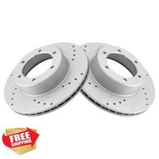 TRQ Performance Front Brake Rotors Coated Drilled Slotted for 86-91 4Runner, ...