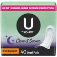 Overnight Maxi Pads Unscented 40 Count