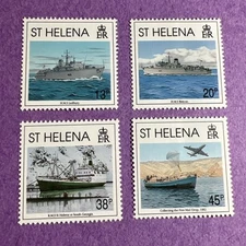 St Helena 1992 - MNH Scott # 575-578. Ships. Liberation of Falkland Islands.