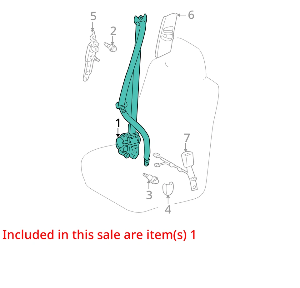 Seat Belt Front Bucket Passenger Retractor Fits 11-23 4 RUNNER 1910321 Foto 3 de 4