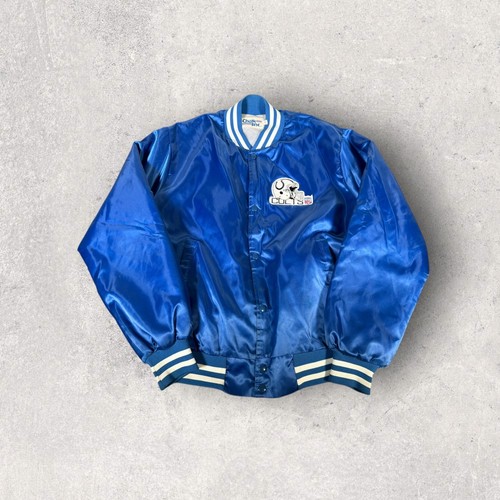 Vintage 80's Indianapolis Colts Chalk Line Satin Jacket Mens Size Large See Pics