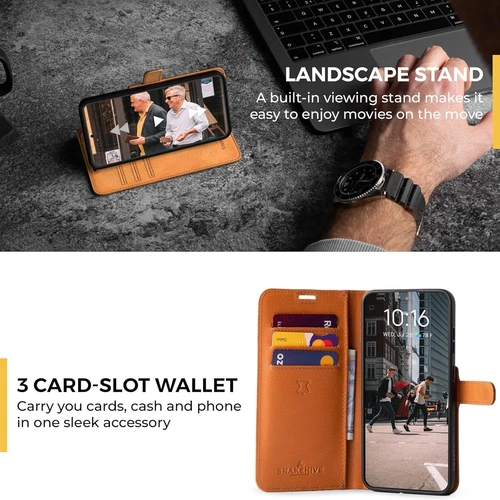 Cartera de cuero Snakehive para Samsung Galaxy S23 Plus | Negra genuina Foto 4 de 4