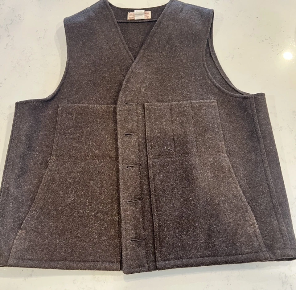 Filson Mackinaw Men's Wool Vest Size 44 Made In USA - Image 2 of 4