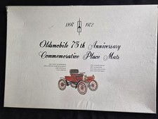 Oldsmobile 75th Anniversary Commemorative Place Mats 4pc Double Sided 1897-1972 Oldsmobile 75th Anniversary Commemorative Place Mats 4pc Double Sided 1897-1972