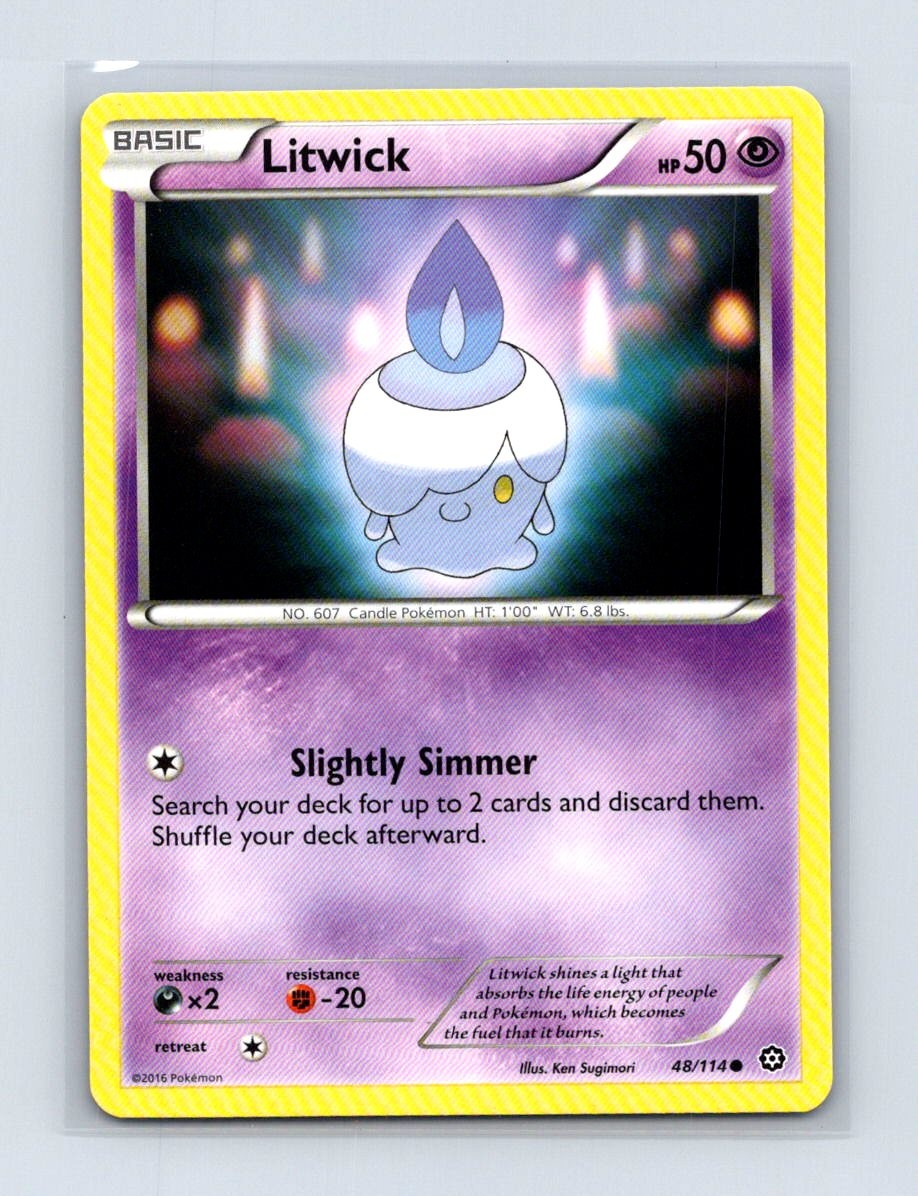 Litwick 48/114 Common Steam Siege Pokemon Lightly Played