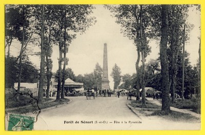Old postcard France FORÊT de SENART (Essonne) FAIR FAIR à la PYRAMIDE Ride Carousel