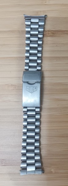 Vintage Heuer Stainless Steel Bracelet 15.5cm Signed Clasp