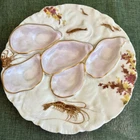 French Porcelain Limoges Haviland Oysters Plate With Fish /J