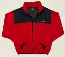 Vintage EUC Polo Jeans Co Men's Red Full-Zip Fleece Jacket Made In USA SZ L