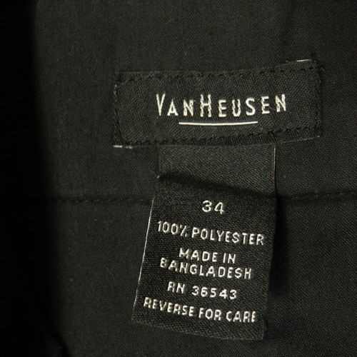 Van Heusen Shorts Mens 34 Black Chino Pockets Pleated Polyester Preppy Mens - Picture 6 of 8